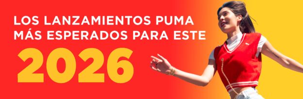 Suéter Puma para mujer en color rojo con detalles y logo en color blanco.