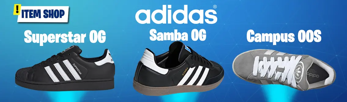 Sneakers adidas Superstar OG, Samba OG y Campus 00s en color negro con diseño sencillo y stripes en blanco. 