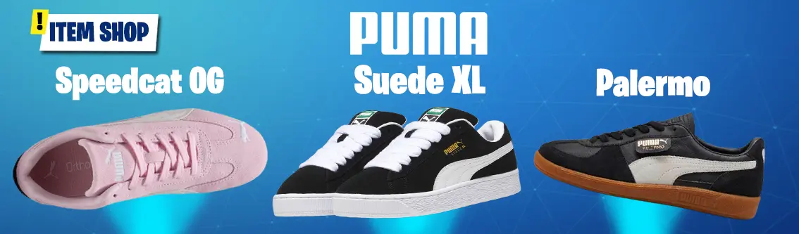 Siluetas clásicas de Puma: Speedcat OG, Suede XL y Palermo en colores neutros y diseño original. 
