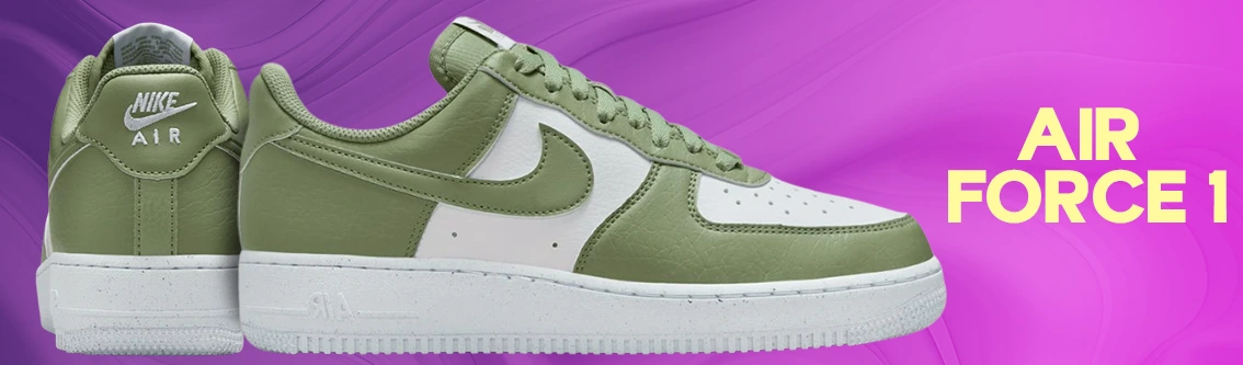 Tenis Nike Air Force 1 para mujer en color verde con diseño retro.